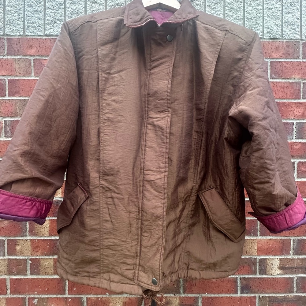 J.G.Hook Y2K Bronze Shiny Anorak Jacket Cinch Cabincore Retro No Hood Metalic 8